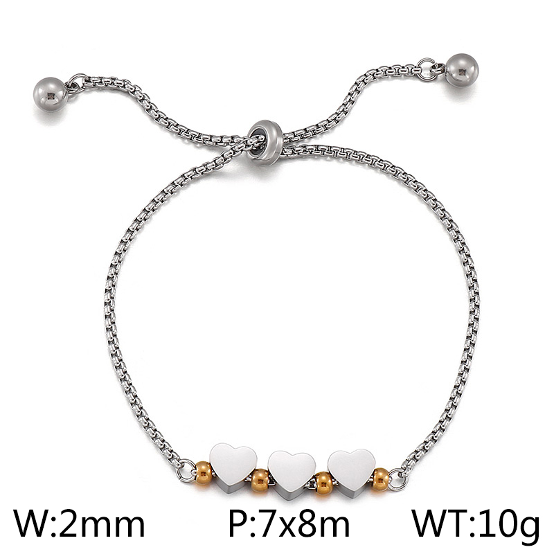 Simple Style Heart Shape Titanium Steel Plating Bracelets display picture 11