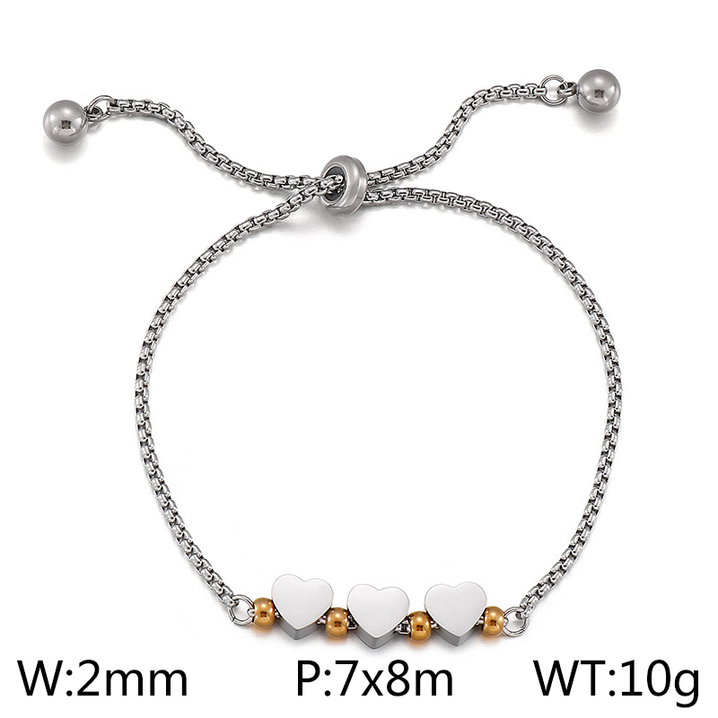 Style Simple Forme De Cœur Acier Au Titane Placage Bracelets display picture 11