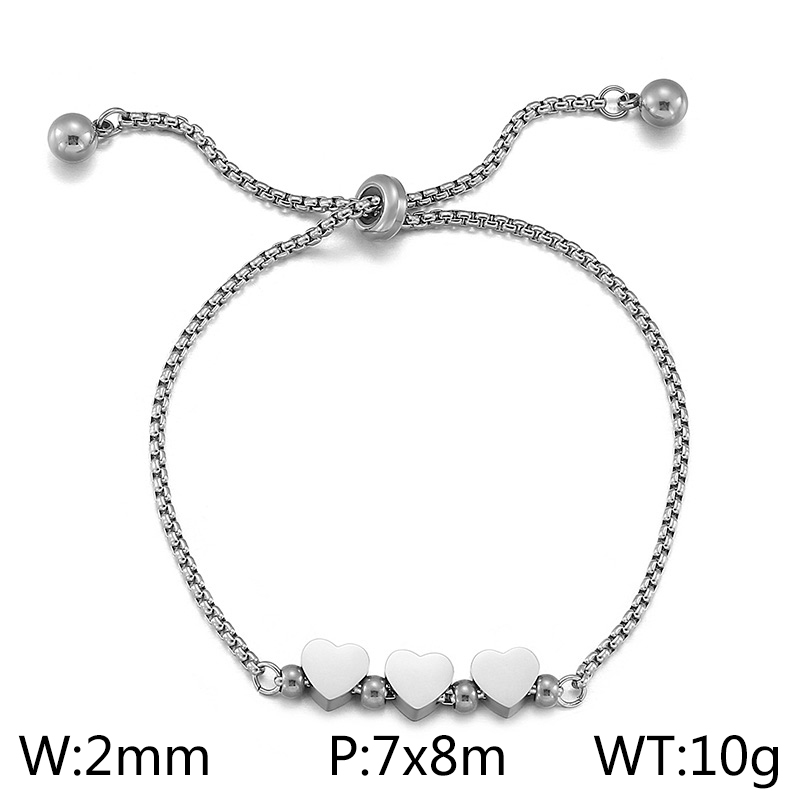 Simple Style Heart Shape Titanium Steel Plating Bracelets display picture 12