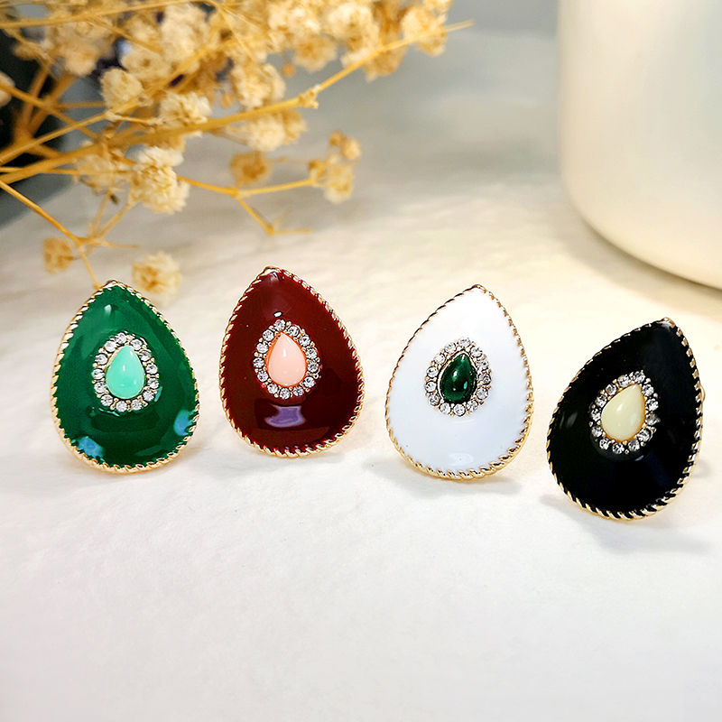 1 Pair Retro Ethnic Style Geometric Inlay Metal Artificial Gemstones Natural Stone Gold Plated Silver Plated Ear Cuffs display picture 6