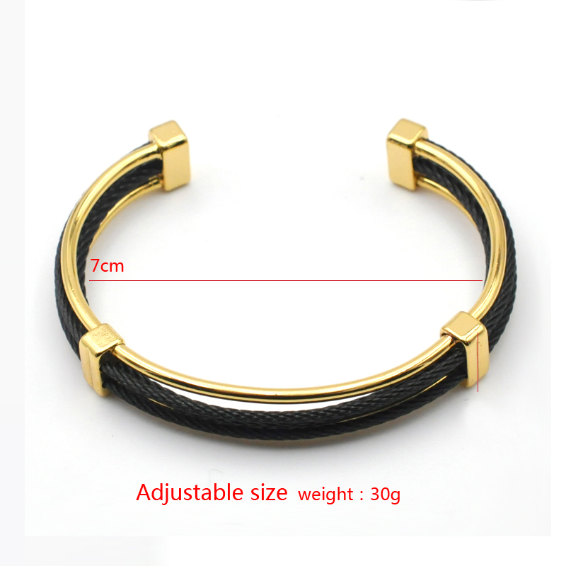 Ig Style Retro Geometric Stainless Steel Titanium Steel Plating 18k Gold Plated Bangle display picture 5