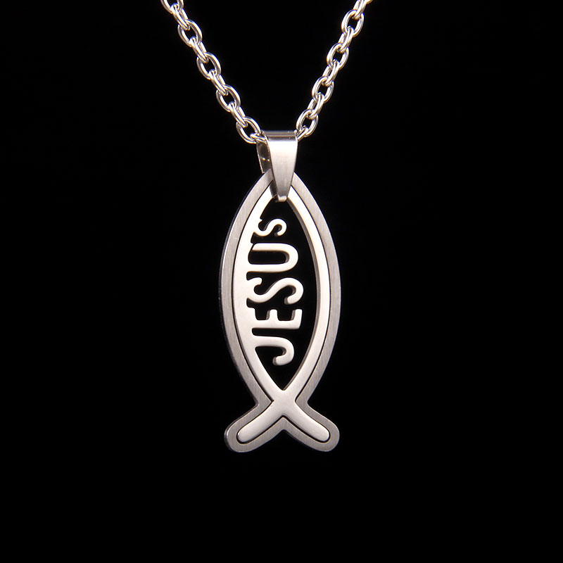 Hip-Hop Letter Fish 201 Stainless Steel Unisex Pendant Necklace display picture 2