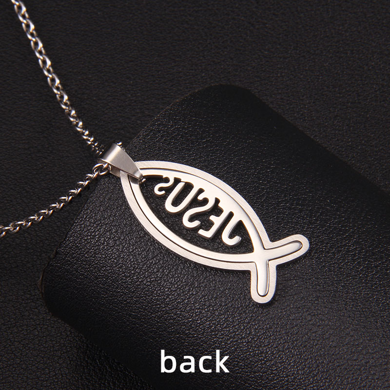 Hip-Hop Letter Fish 201 Stainless Steel Unisex Pendant Necklace display picture 6