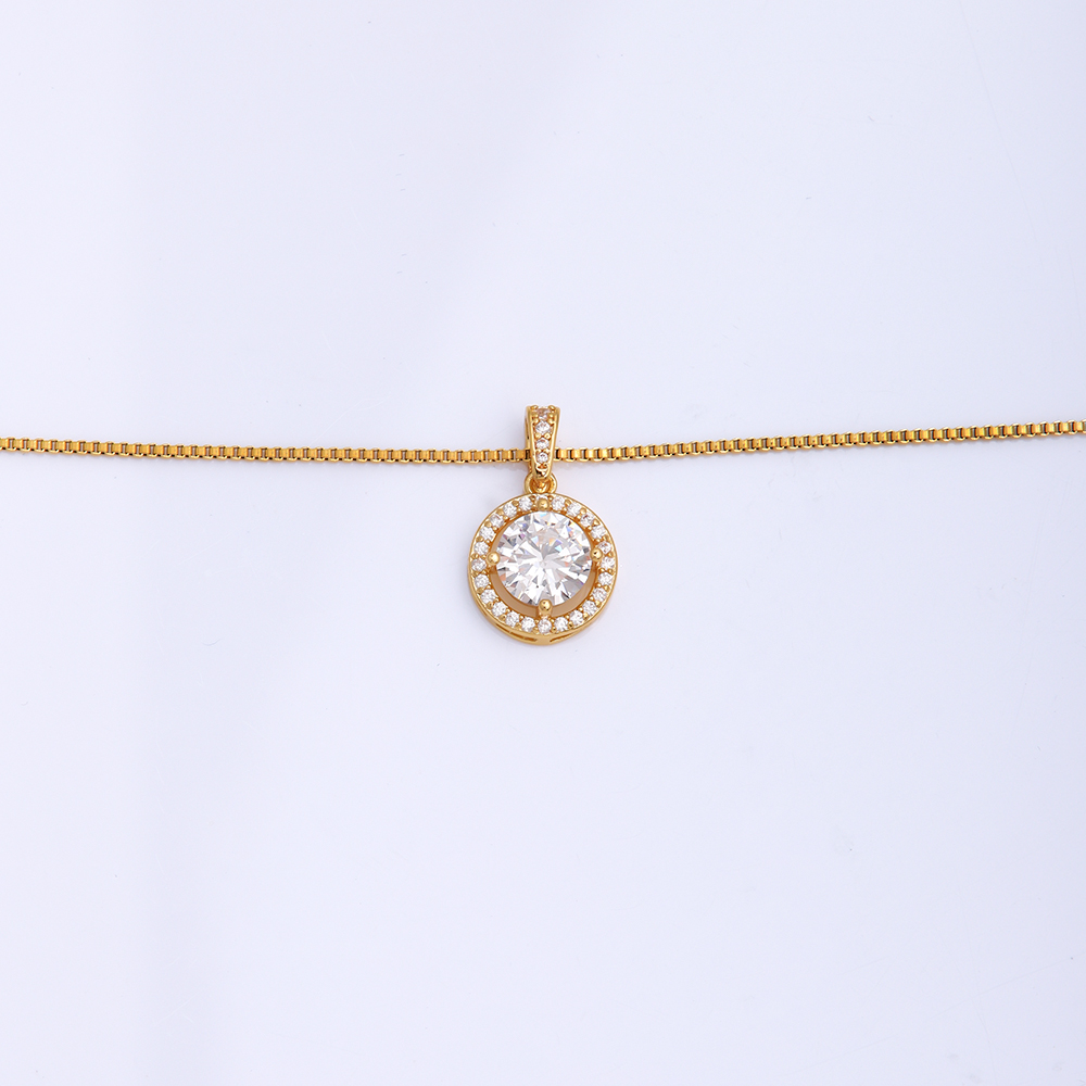 Simple Style Round Oval Stainless Steel Copper Plating Inlay Zircon 18k Gold Plated Pendant Necklace display picture 12