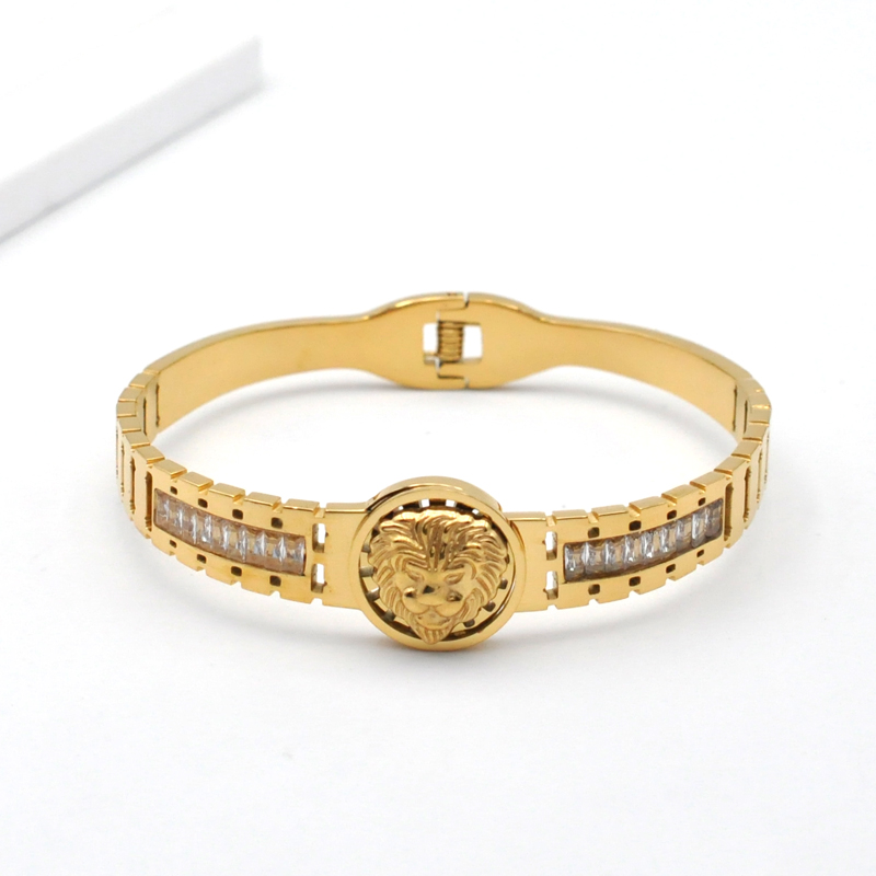 Hip-hop Punk Lion Stainless Steel Plating 18k Gold Plated Rings Bracelets display picture 1