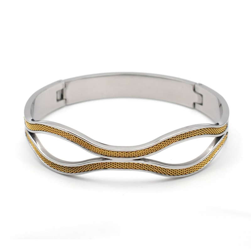 Simple Style Geometric Stainless Steel Plating Gold Plated Men's Bangle display picture 3