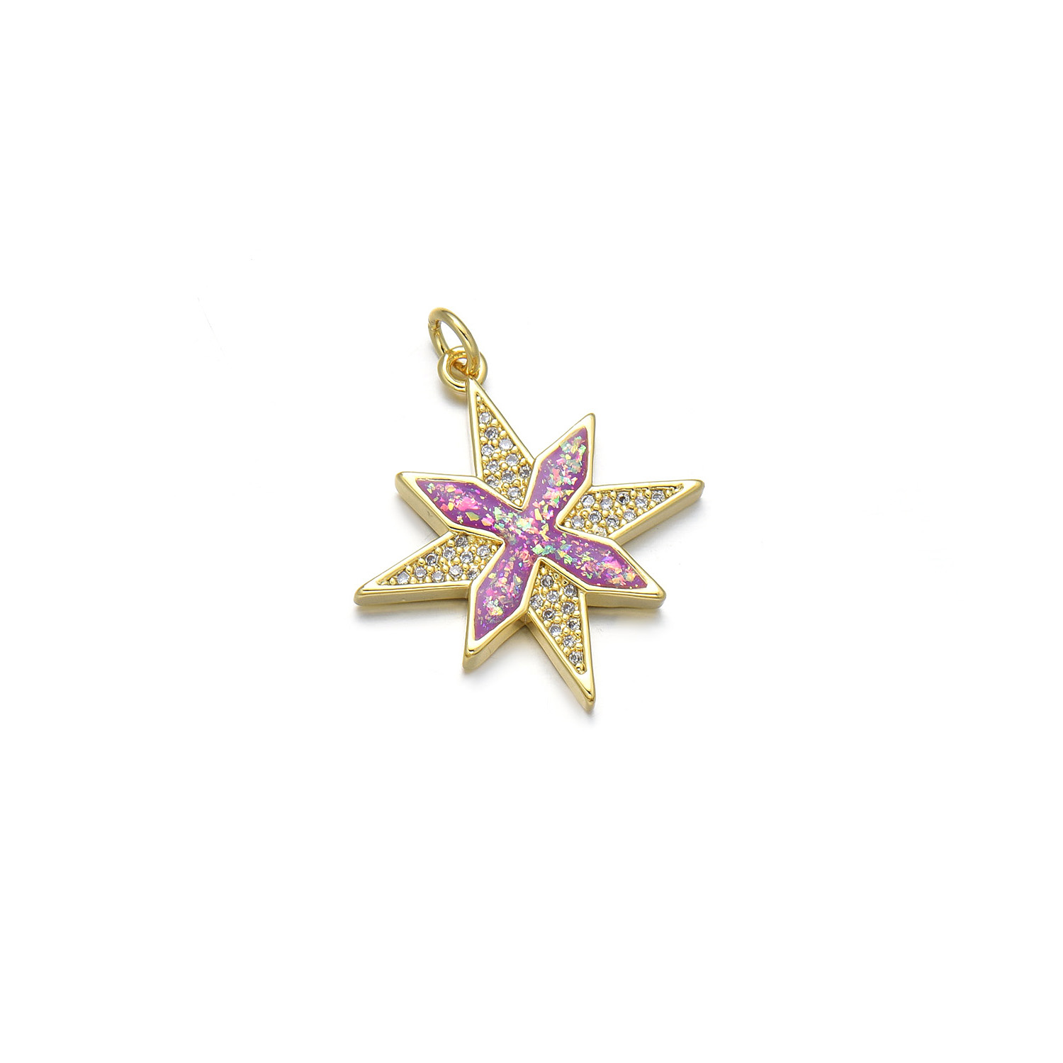 1 Piece Simple Style Snowflake Copper Plating Inlay Jewelry Accessories display picture 6
