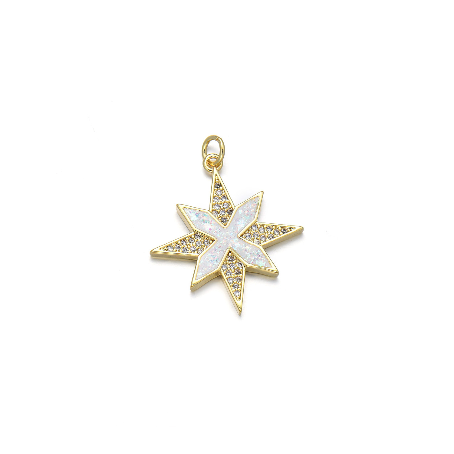 1 Piece Simple Style Snowflake Copper Plating Inlay Jewelry Accessories display picture 4