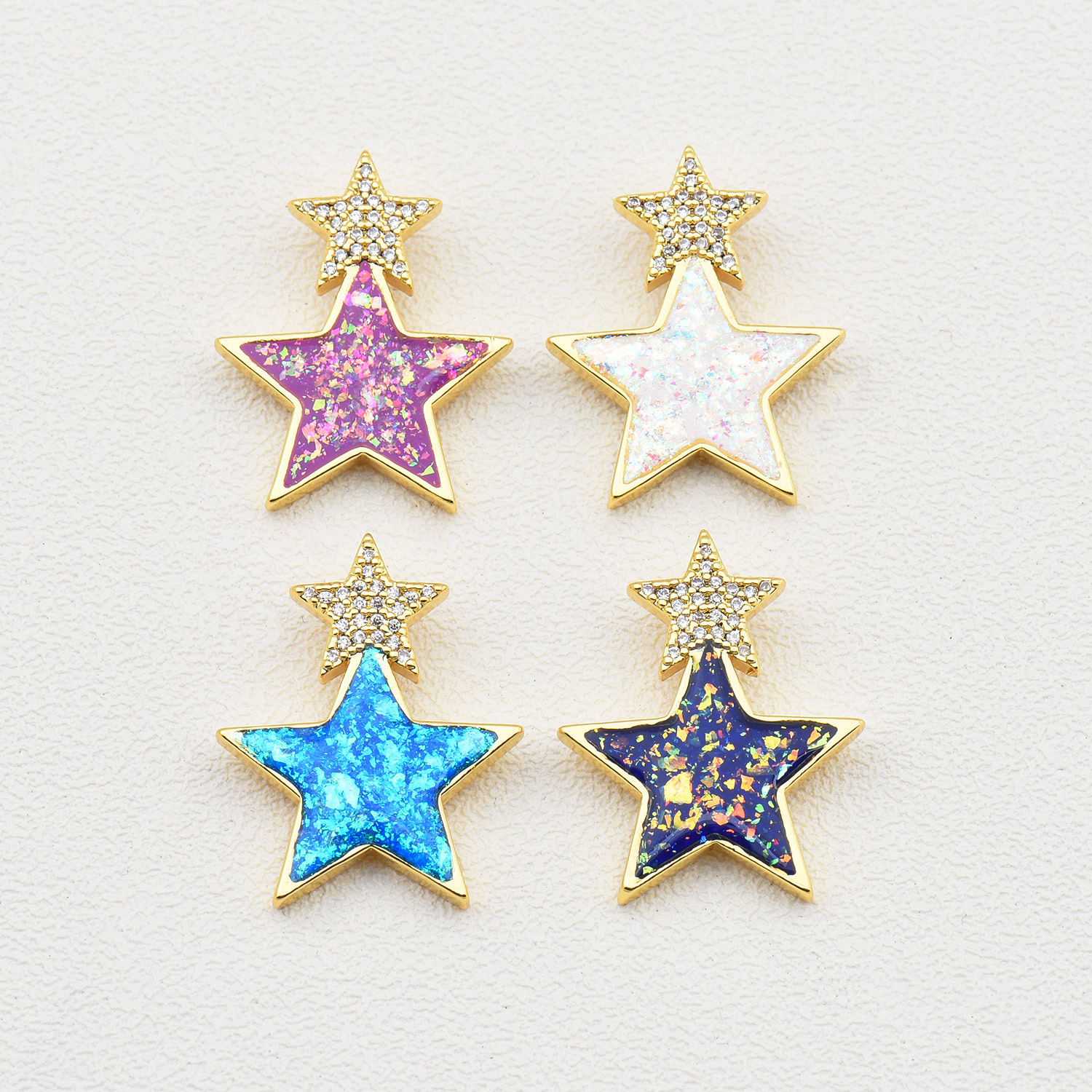 1 Piece Simple Style Star Copper Plating Inlay Jewelry Accessories display picture 2