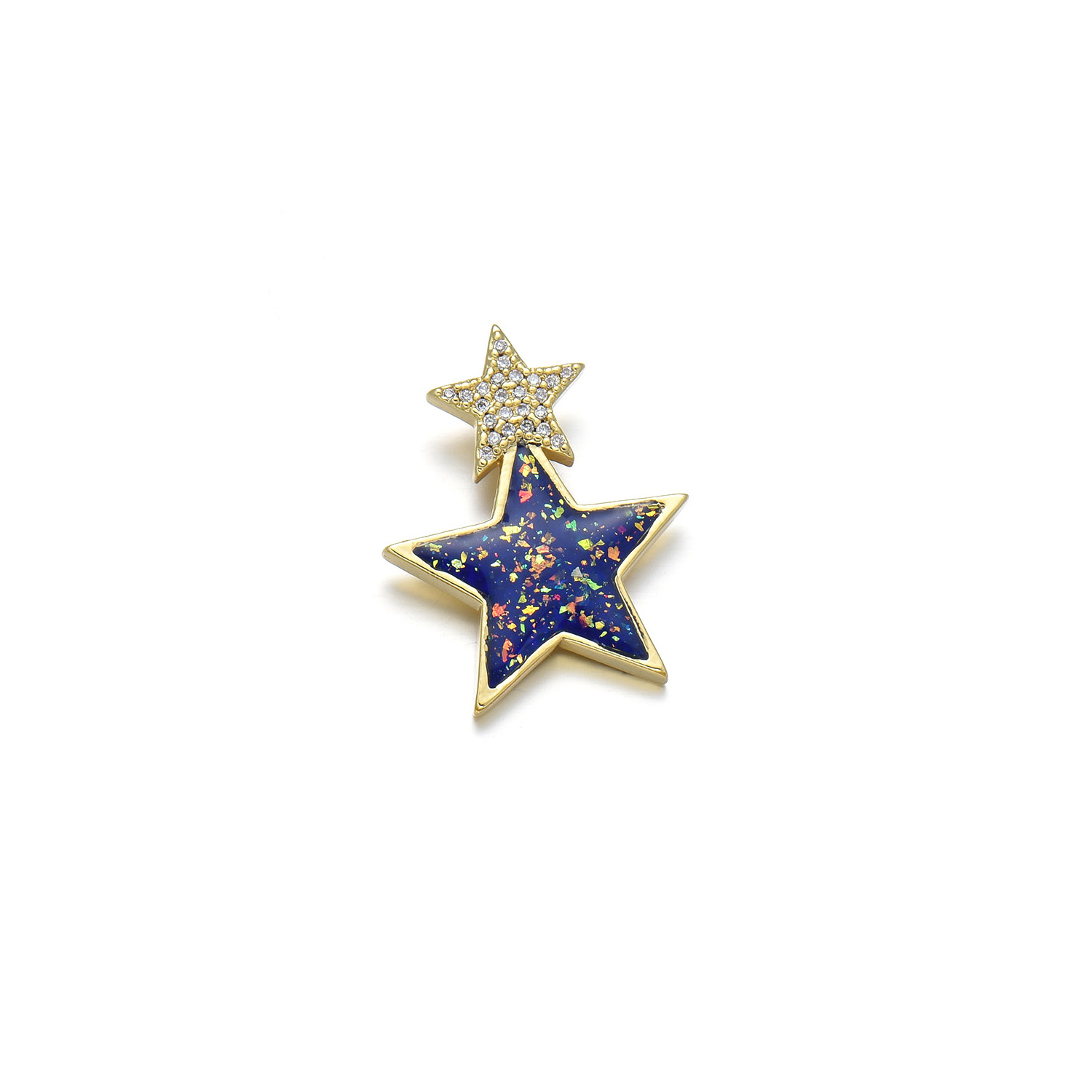 1 Piece Simple Style Star Copper Plating Inlay Jewelry Accessories display picture 3