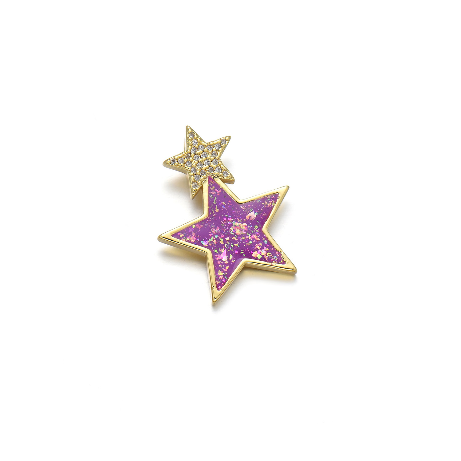 1 Piece Simple Style Star Copper Plating Inlay Jewelry Accessories display picture 6