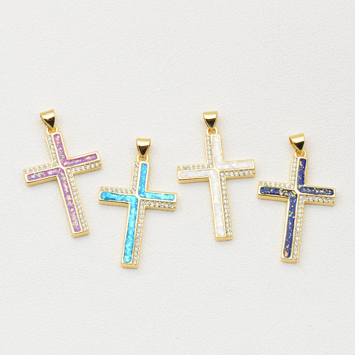 1 Piece Basic Cross Copper Plating Inlay Jewelry Accessories display picture 2