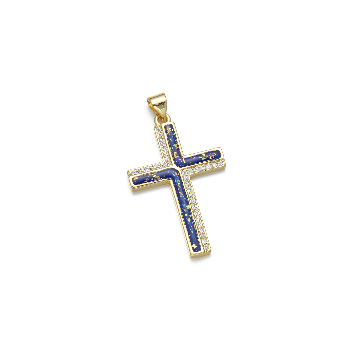 1 Piece Basic Cross Copper Plating Inlay Jewelry Accessories display picture 3