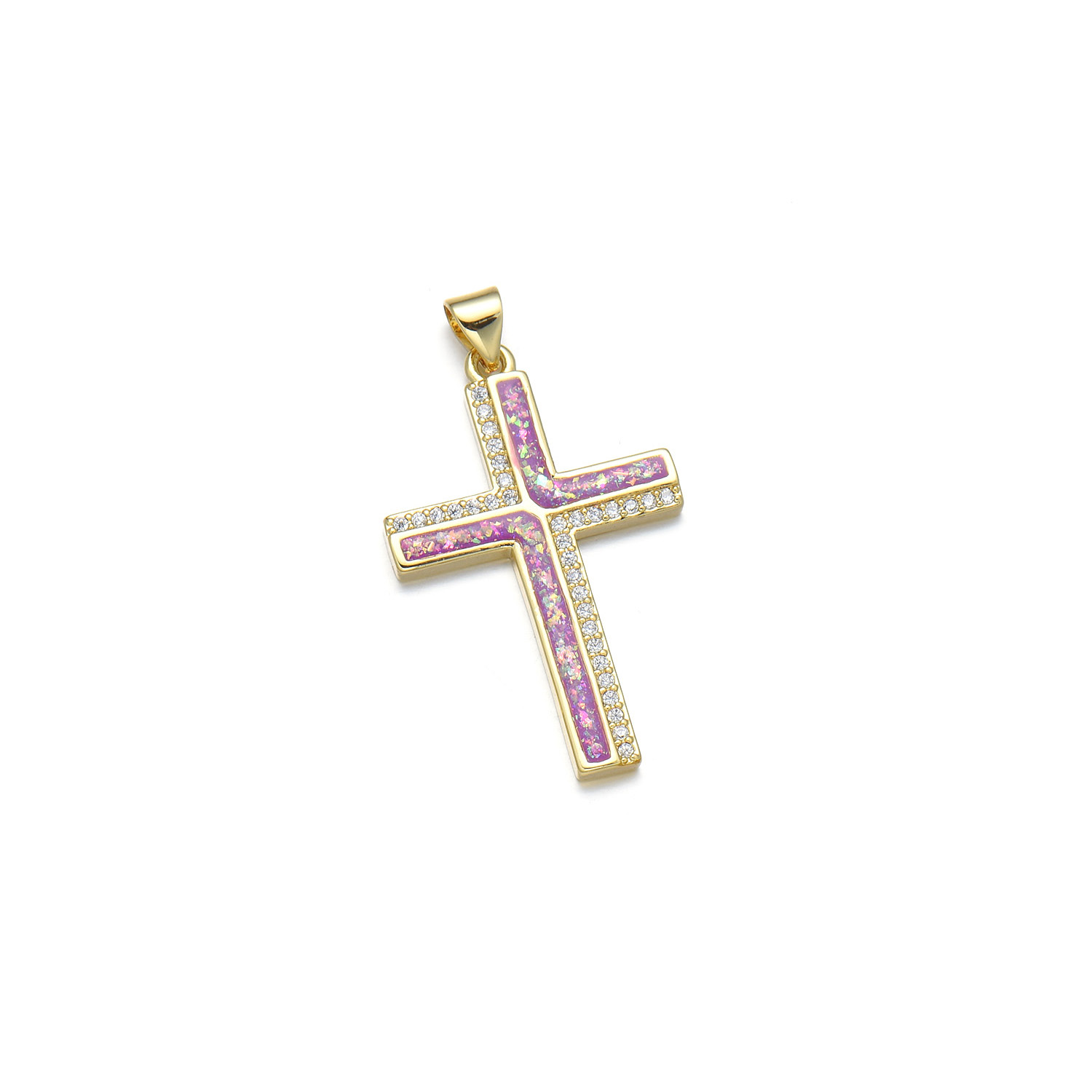 1 Piece Basic Cross Copper Plating Inlay Jewelry Accessories display picture 5