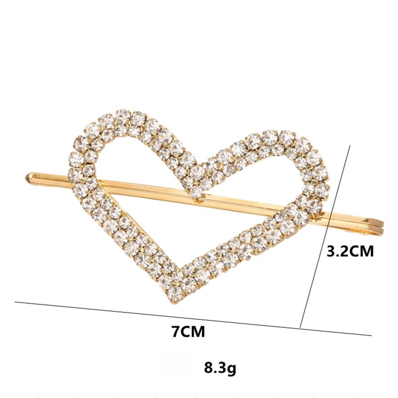 Women's Simple Style Round Heart Shape Alloy Plating Inlay Rhinestones Hair Clip display picture 12