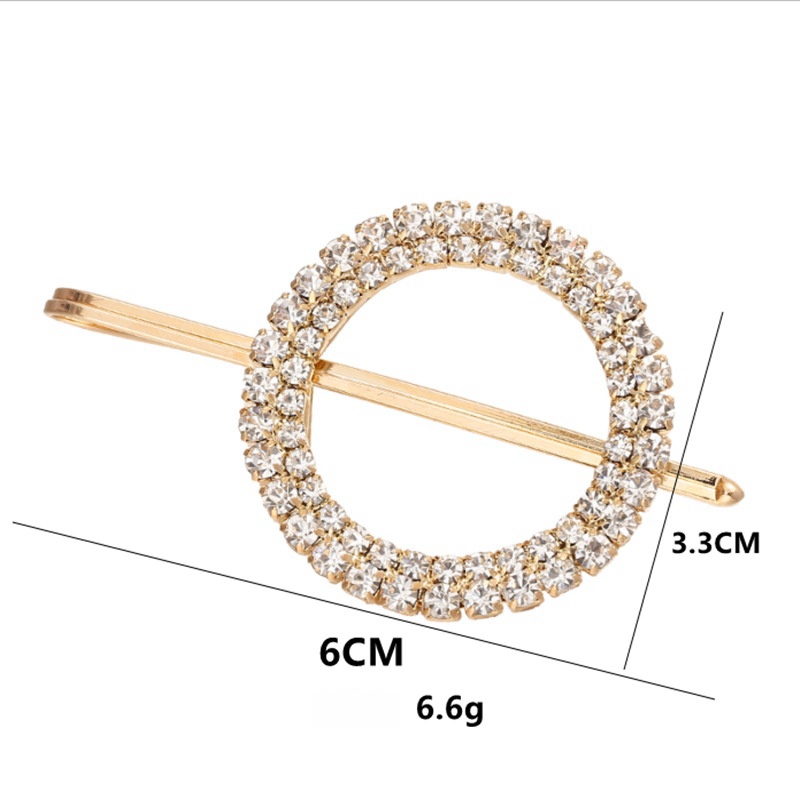 Women's Simple Style Round Heart Shape Alloy Plating Inlay Rhinestones Hair Clip display picture 13