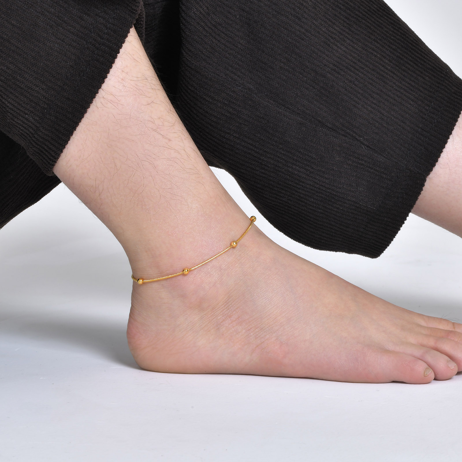 IG Style Geometric 304 Stainless Steel 18K Gold Plated Women's Anklet display picture 4