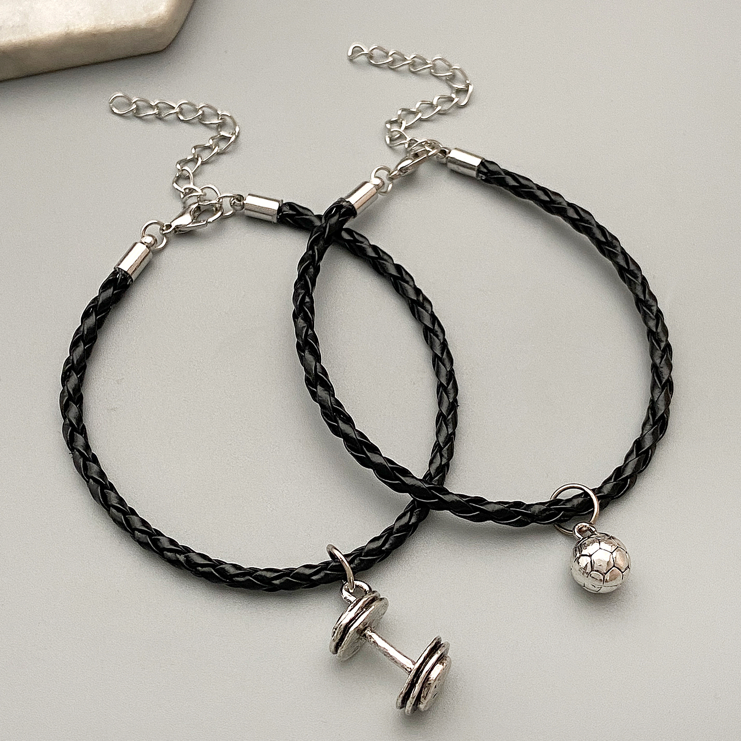 Casual Simple Style Barbell Basketball Alloy Valentine's Day Unisex Bracelets display picture 3