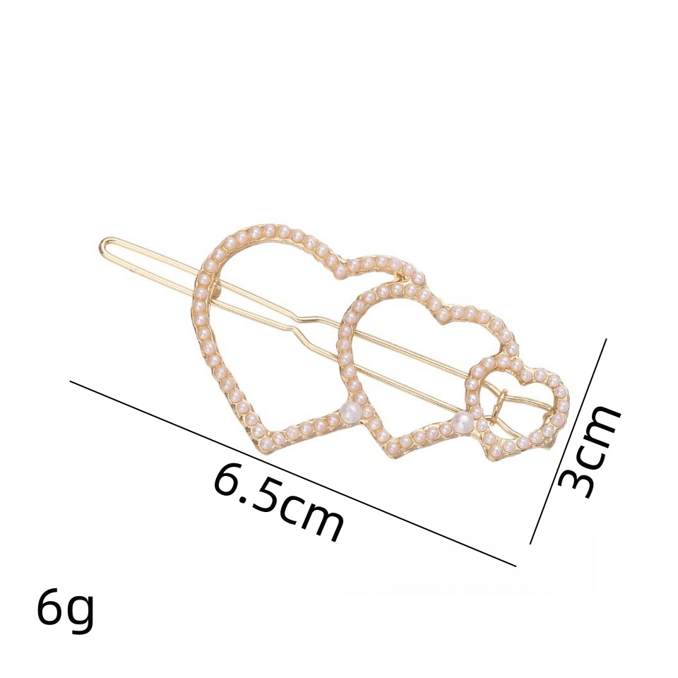 Women's Simple Style Heart Shape Alloy Plating Artificial Pearls Hair Clip display picture 2