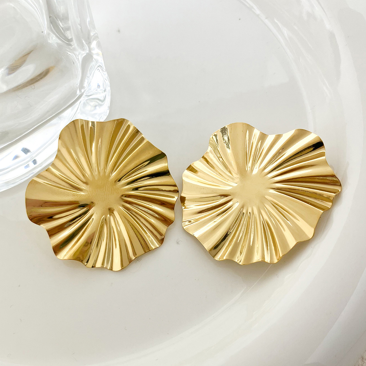 1 Pair Casual Retro Irregular Plating 304 Stainless Steel 14K Gold Plated Ear Studs display picture 4
