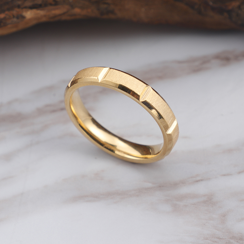 Titanium Steel 18K Gold Plated Simple Style Solid Color Rings display picture 5