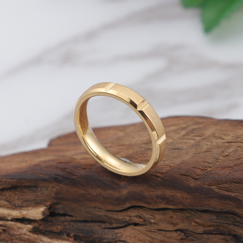 Titanium Steel 18K Gold Plated Simple Style Solid Color Rings display picture 7