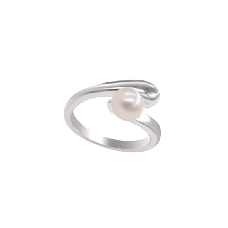 Simple Style Pearl Copper Plating Silver Plated Open Rings display picture 1