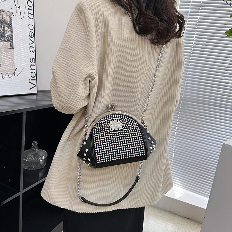 Women's Hot Drill Elephant Basic Classic Style Square Clipped Button Crossbody Bag display picture 7