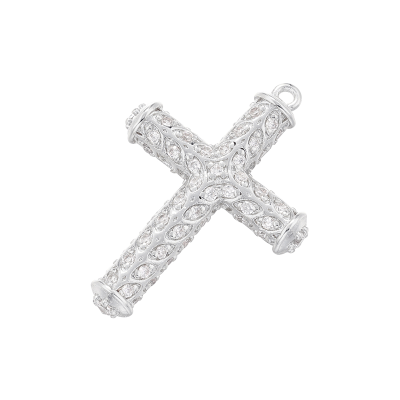 Hip-hop Exaggerated Punk Cross Copper Plating Inlay Zircon 18k Gold Plated Charms display picture 4