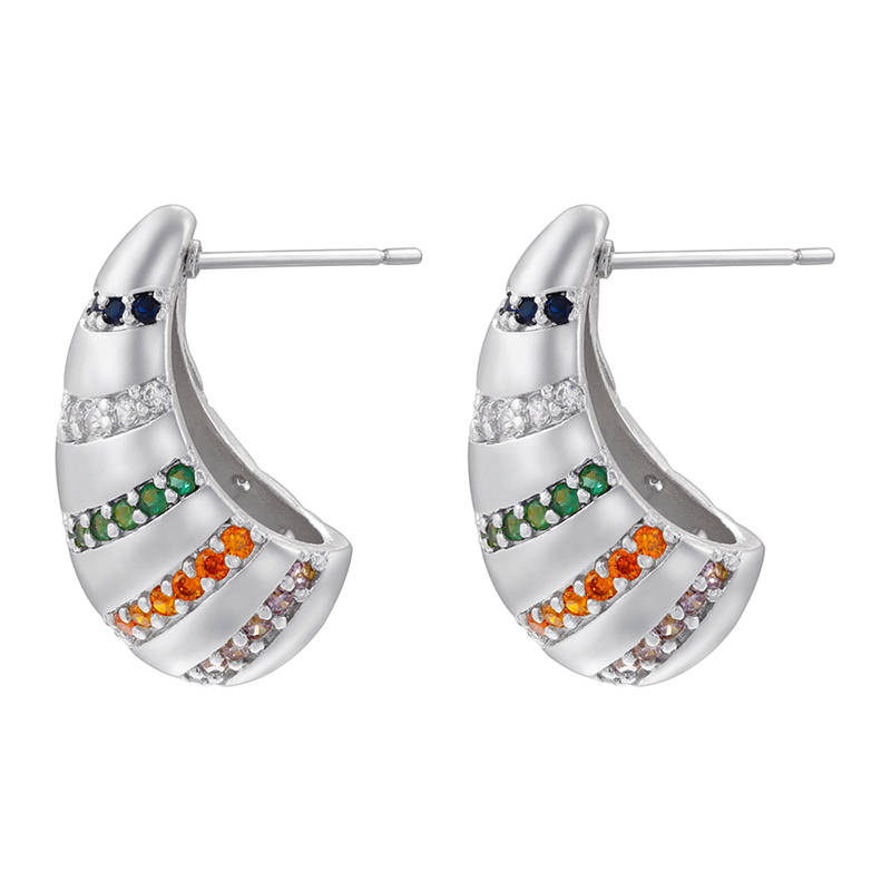 1 Pair Elegant Luxurious Shiny Water Droplets Plating Inlay Copper Zircon 18k Gold Plated Ear Studs display picture 1
