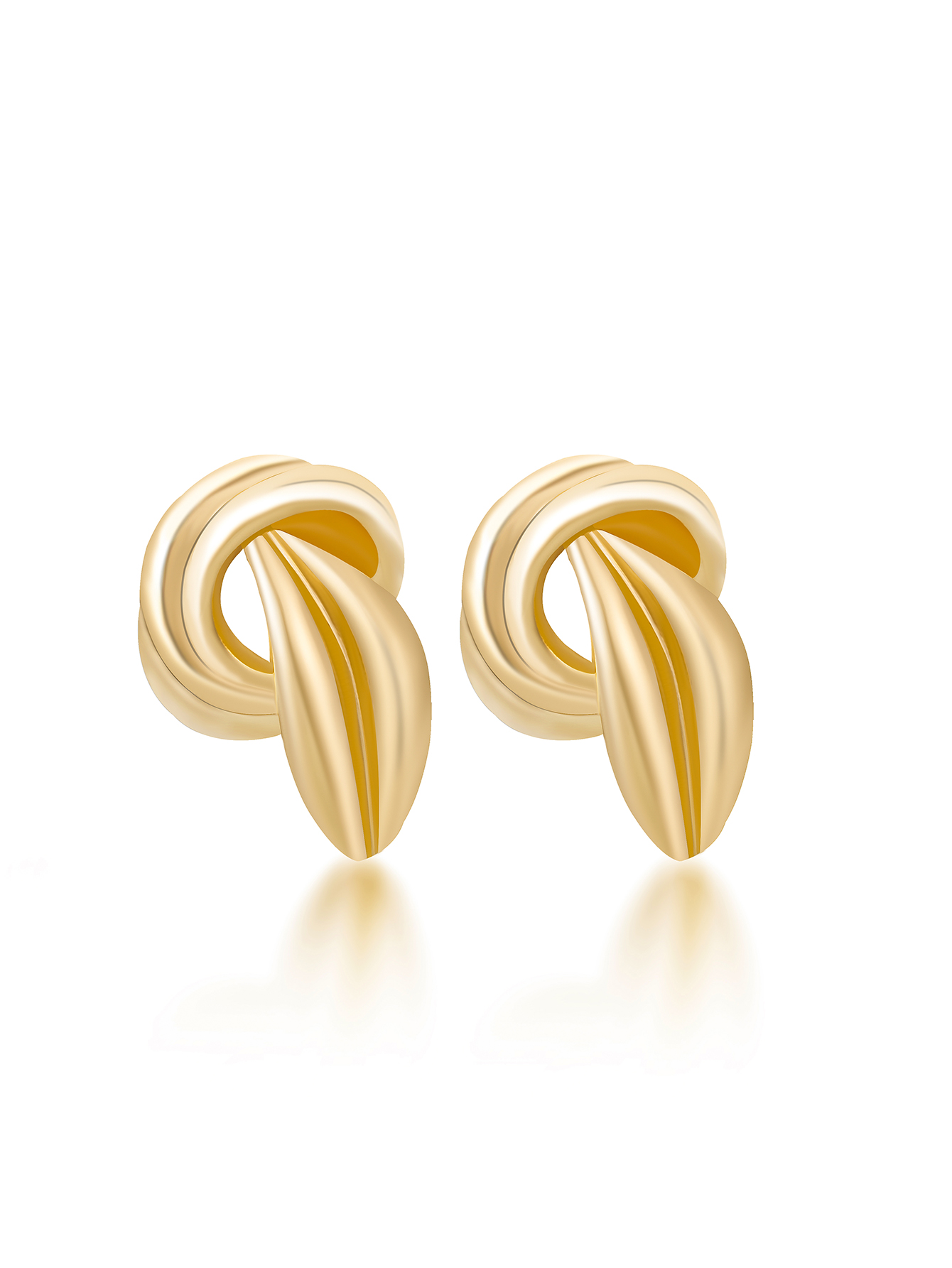 1 Pair Simple Style Leaf Plating Alloy 14k Gold Plated Ear Studs display picture 3