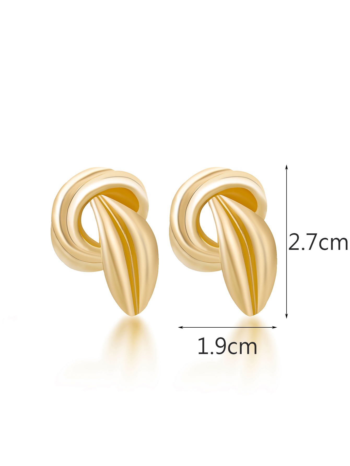 1 Paire Style Simple Feuille Placage Alliage Plaqué Or 14k Boucles D'oreilles display picture 7