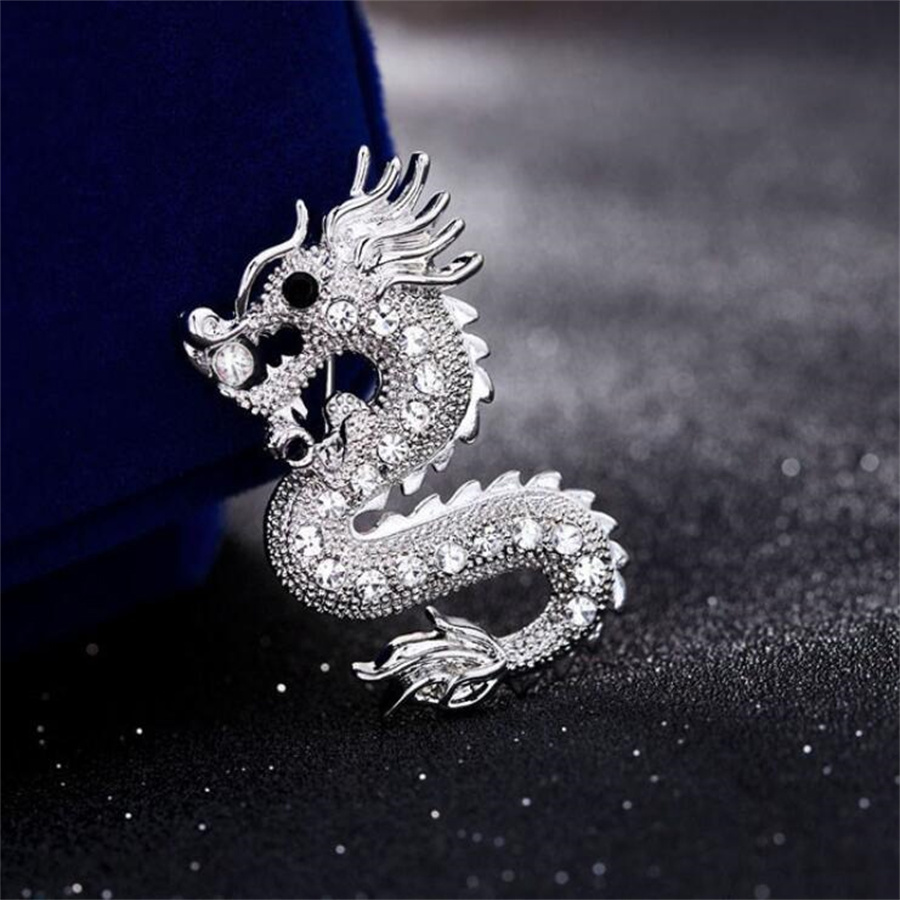 Fashion Dragon Alloy Plating Inlay Rhinestones Unisex Brooches display picture 6