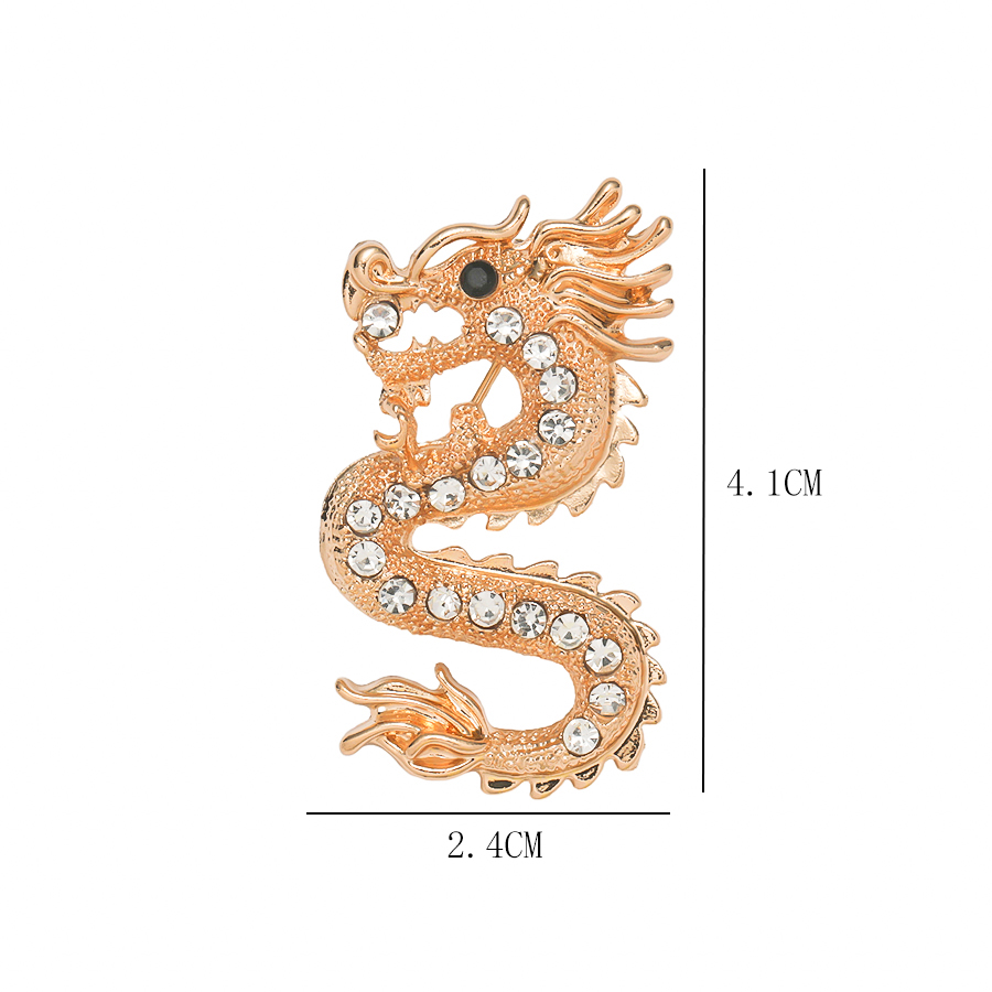 Fashion Dragon Alloy Plating Inlay Rhinestones Unisex Brooches display picture 11