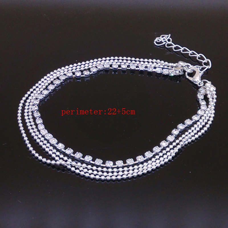 IG Style Simple Style Solid Color Rhinestones Iron Wholesale Anklet display picture 6