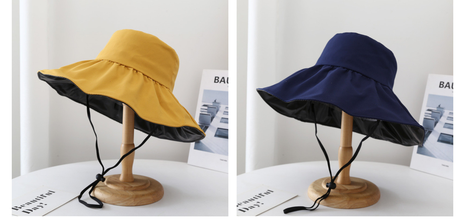 Unisex Simple Style Solid Color Wide Eaves Sun Hat display picture 9