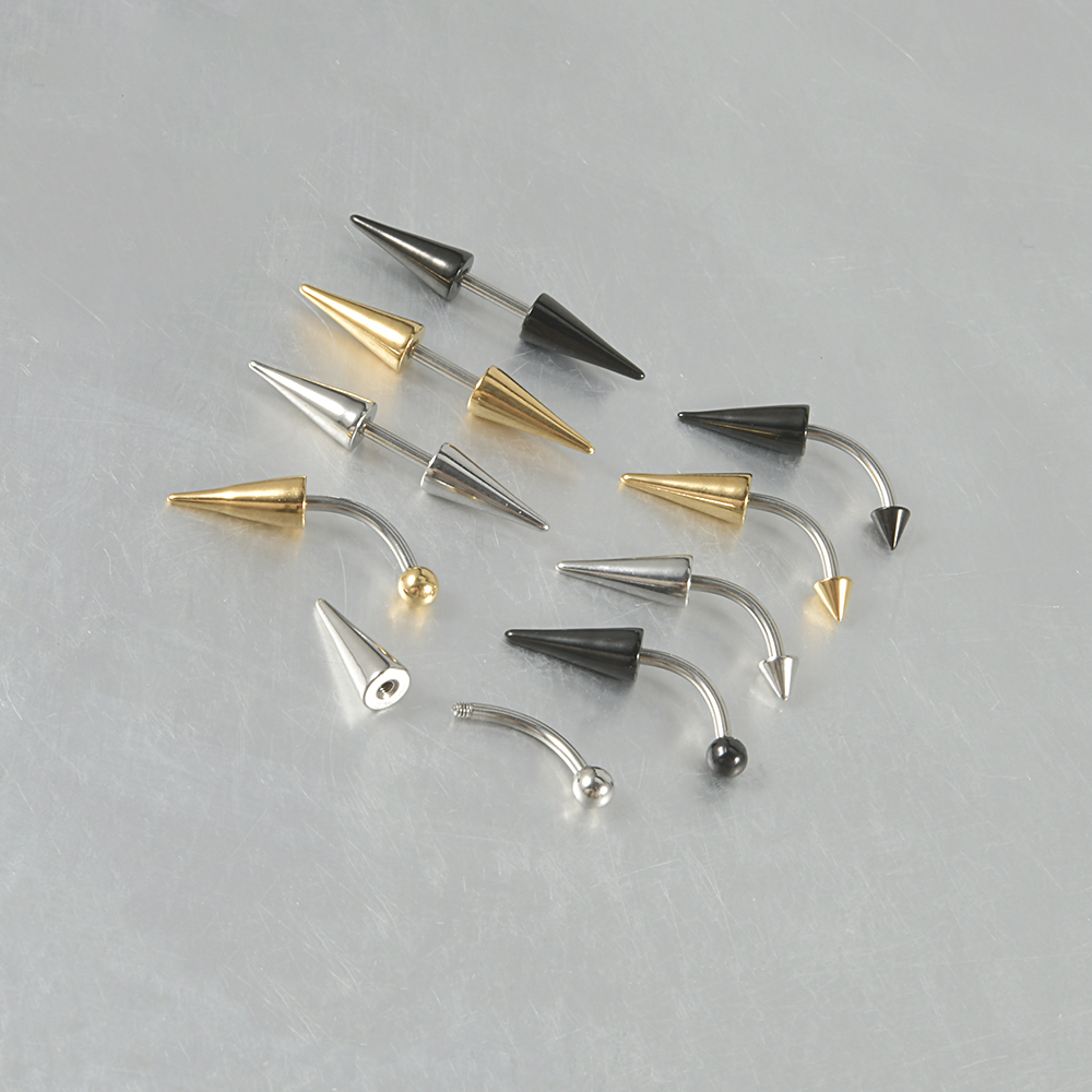 Casual Exaggerated Simple Style Solid Color Stainless Steel Eyebrow Nails Ear Studs In Bulk display picture 1