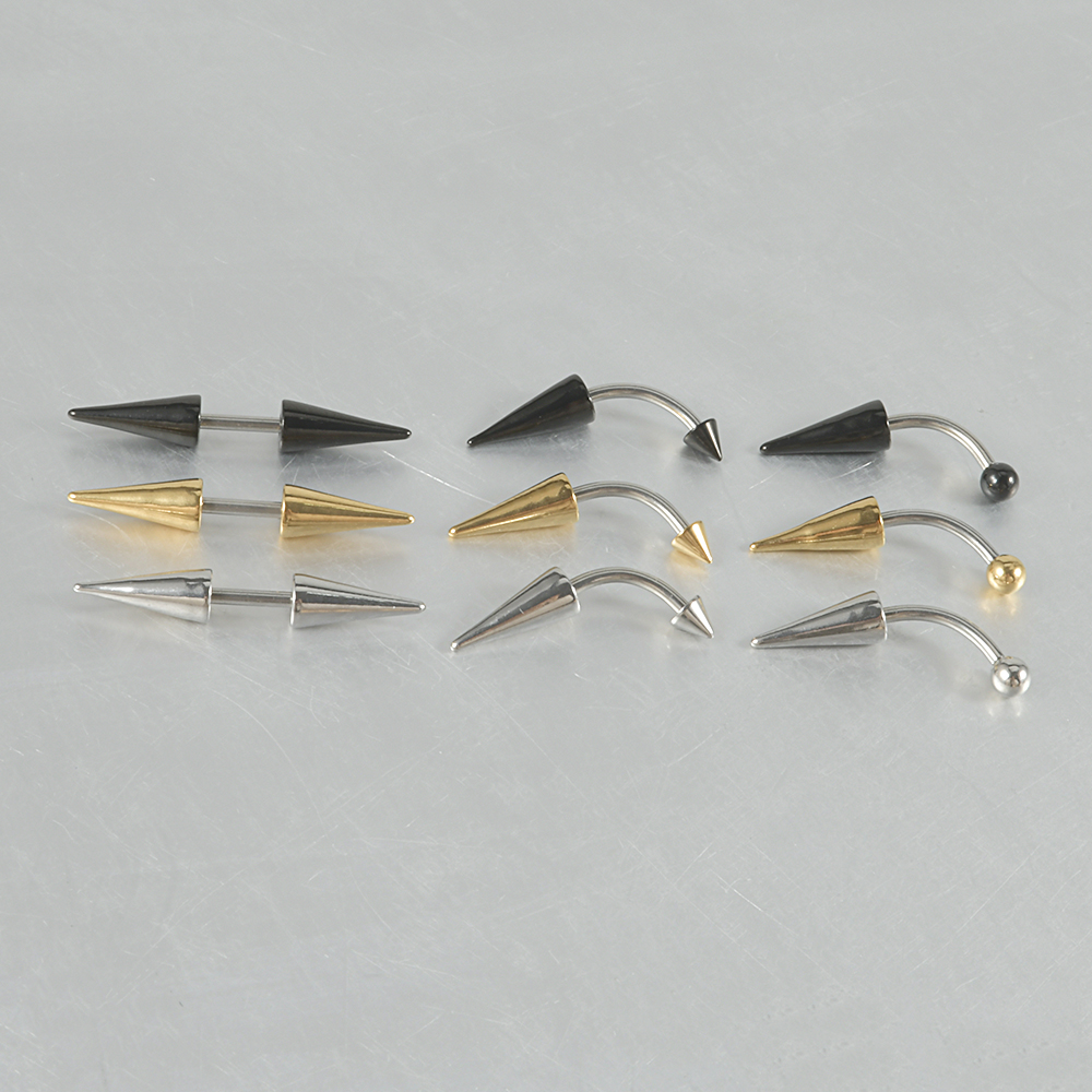 Casual Exaggerated Simple Style Solid Color Stainless Steel Eyebrow Nails Ear Studs In Bulk display picture 5