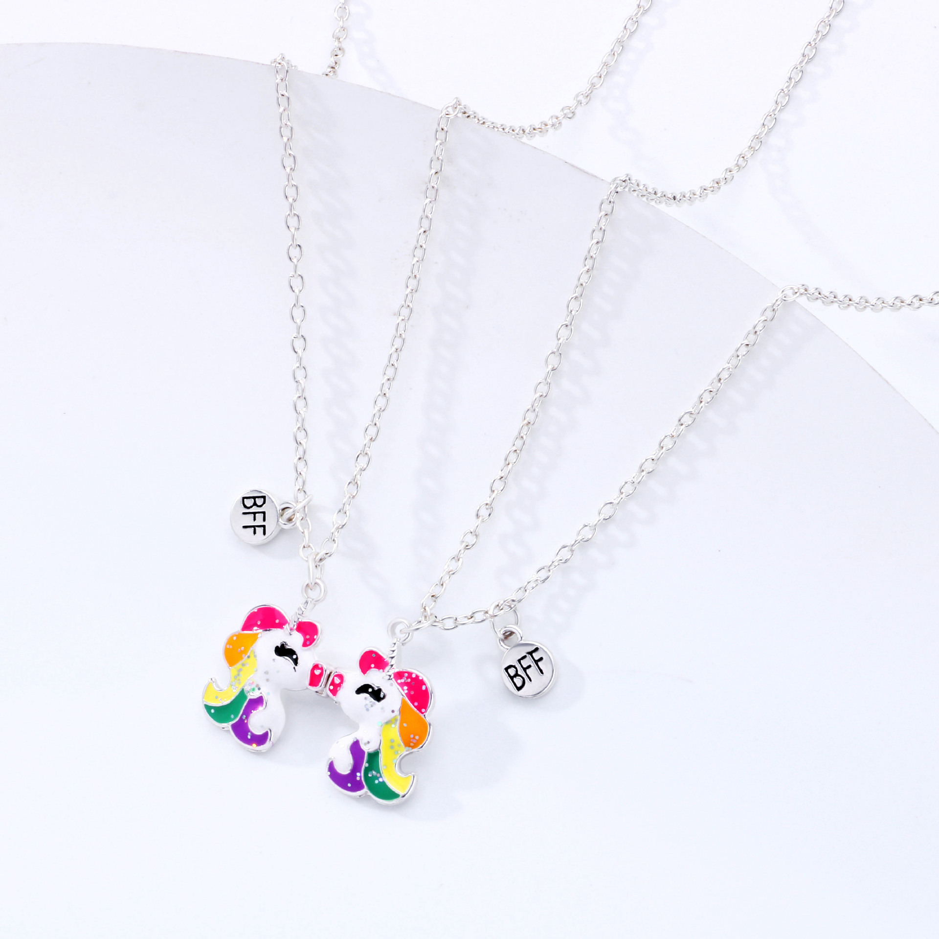 Cartoon Style Cute Animal Unicorn Alloy Girl's Pendant Necklace display picture 1