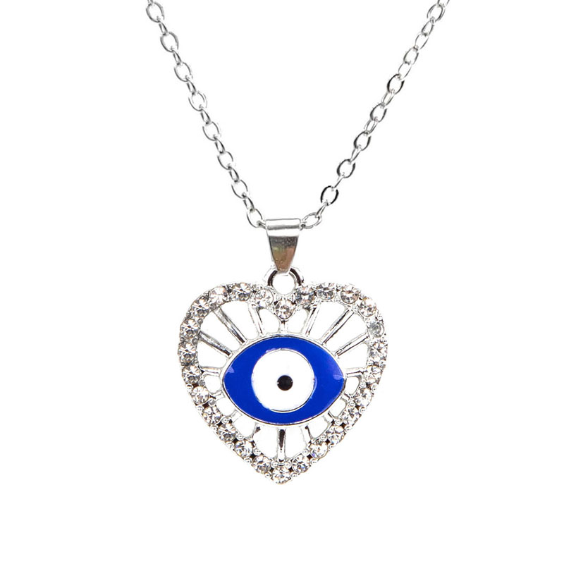 Ig Style Streetwear Devil's Eye Heart Shape Alloy Plating Hollow Out Inlay Rhinestones Women's Unisex Pendant Necklace display picture 4