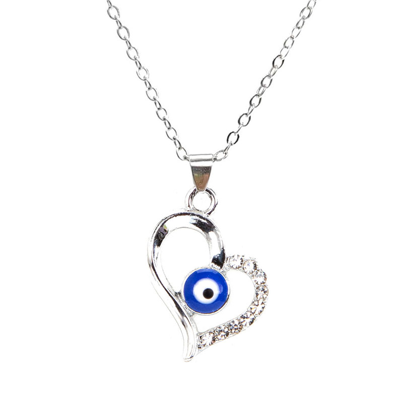 Ig Style Streetwear Devil's Eye Heart Shape Alloy Plating Hollow Out Inlay Rhinestones Women's Unisex Pendant Necklace display picture 1