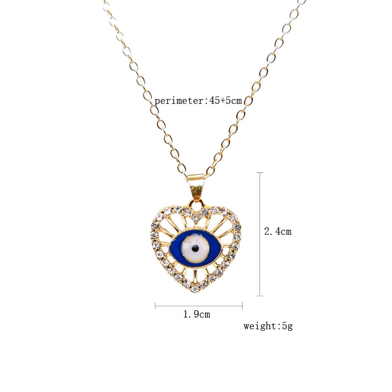 Ig Style Streetwear Devil's Eye Heart Shape Alloy Plating Hollow Out Inlay Rhinestones Women's Unisex Pendant Necklace display picture 9