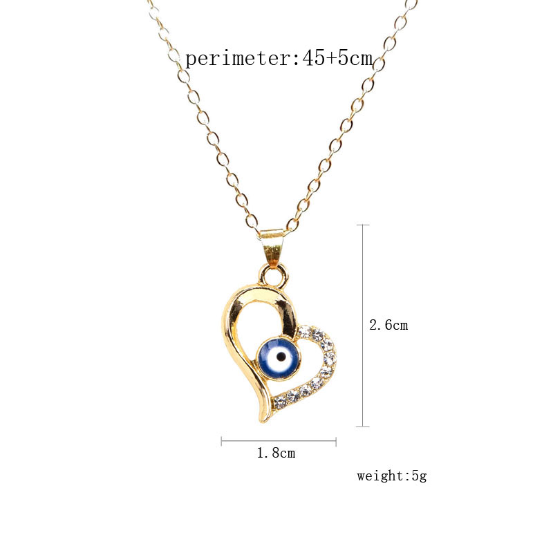 Ig Style Streetwear Devil's Eye Heart Shape Alloy Plating Hollow Out Inlay Rhinestones Women's Unisex Pendant Necklace display picture 8