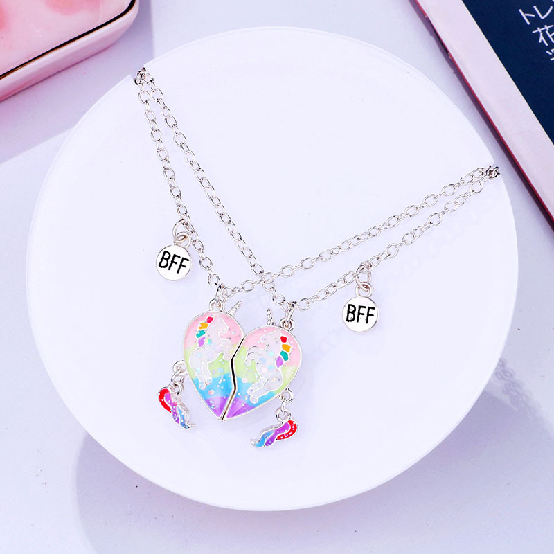 Cartoon Style Cute Heart Shape Fox Alloy Girl's Pendant Necklace display picture 3