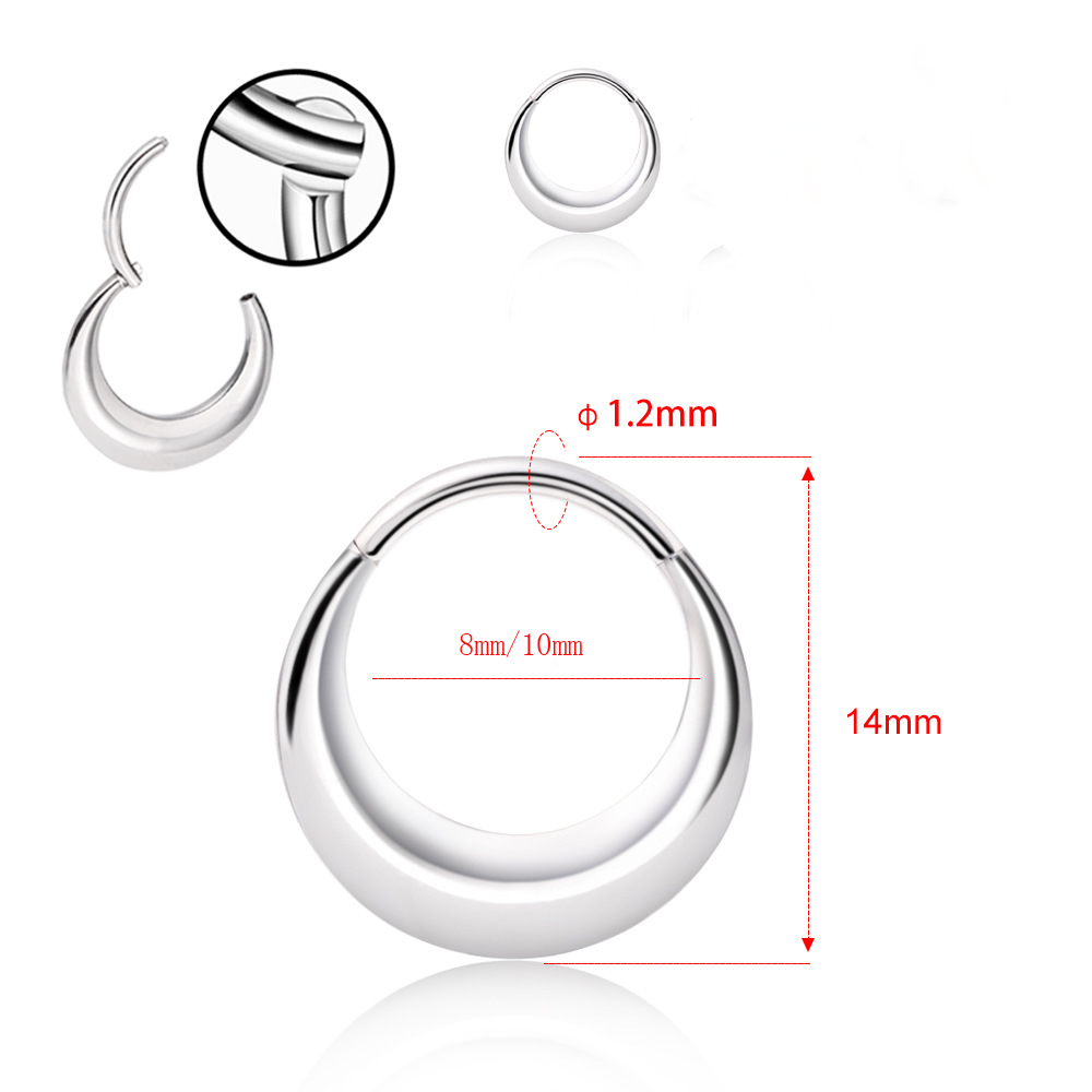 1 Piece Nose Rings & Studs Simple Style Solid Color 304 Stainless Steel display picture 1