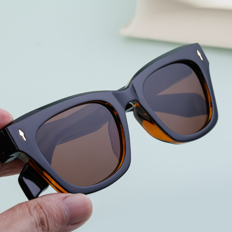 Retro Einfacher Stil Einfarbig Pc Quadrat Vollbild Männer Sonnenbrille display picture 3
