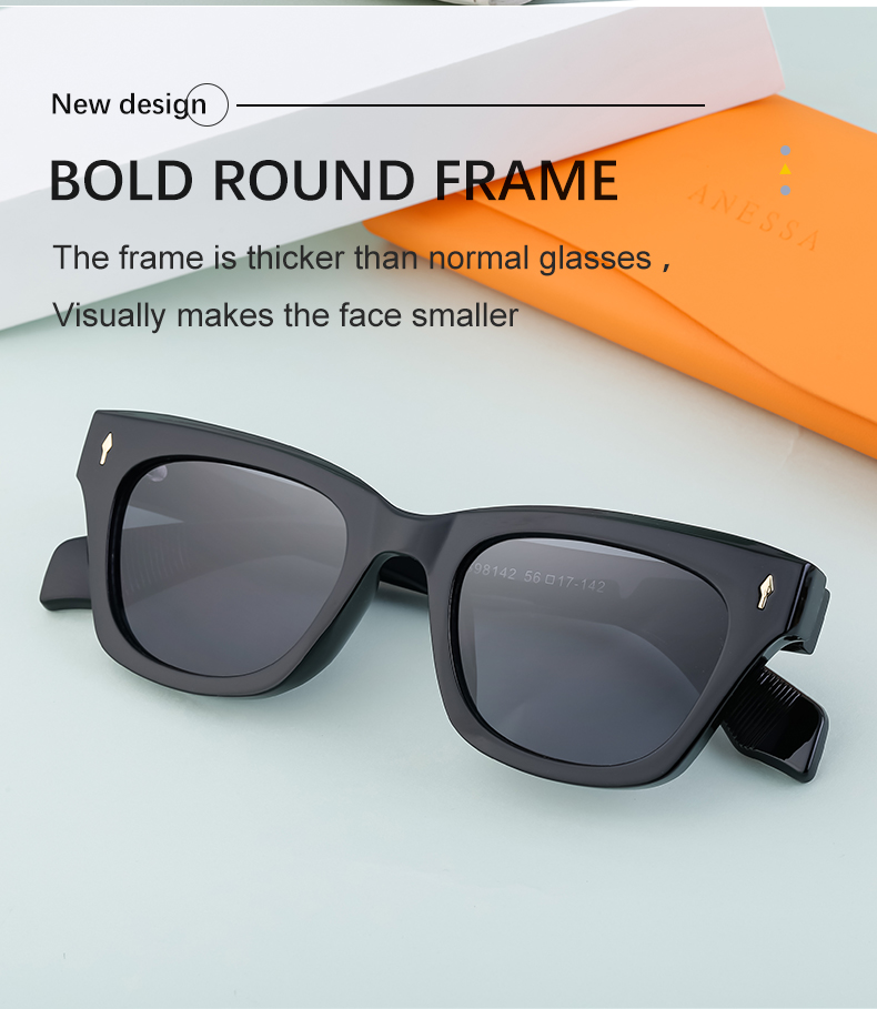 Retro Einfacher Stil Einfarbig Pc Quadrat Vollbild Männer Sonnenbrille display picture 2