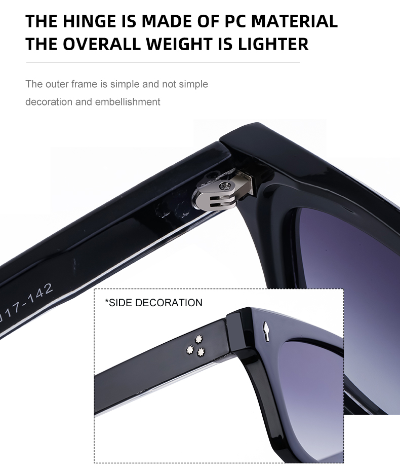 Retro Einfacher Stil Einfarbig Pc Quadrat Vollbild Männer Sonnenbrille display picture 15