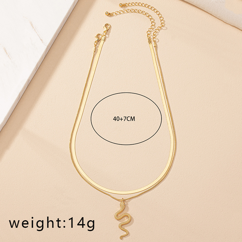 Ig Style Punk Snake Alloy Plating Inlay Zircon Women's Pendant Necklace display picture 5