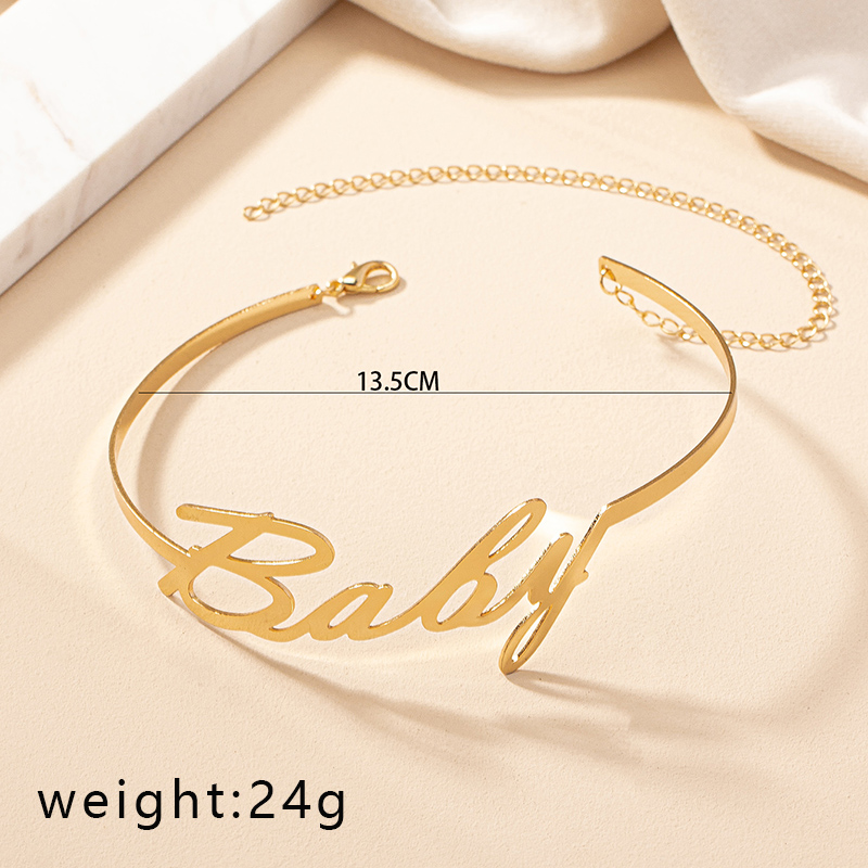 Ig Style Punk Cool Style Letter Solid Color Alloy Plating Gold Plated Women's Choker display picture 5